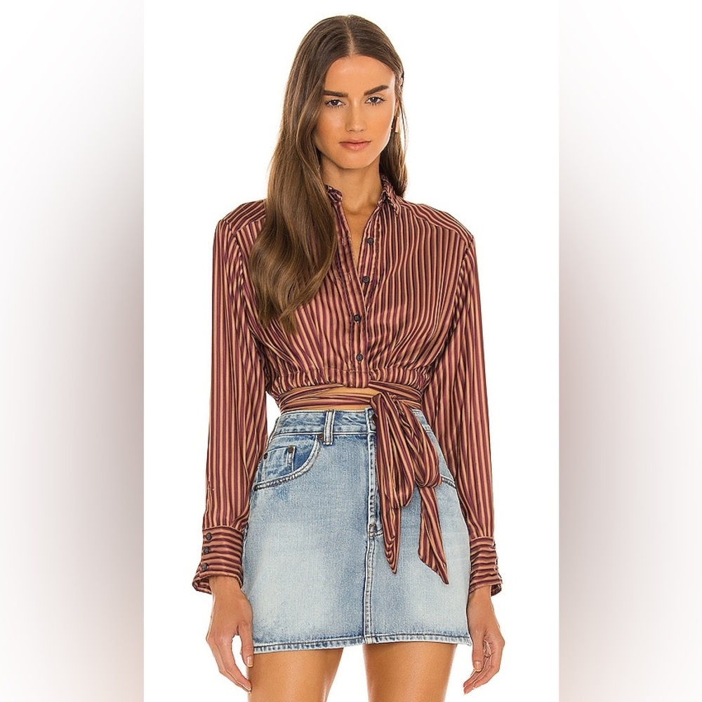 Free People X REVOLVE My Everything Wrap Top in Chocolate Combo